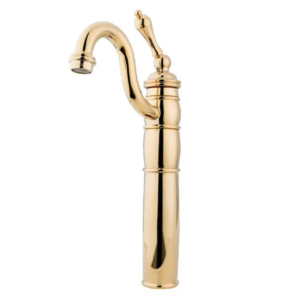 Kingston Brass Heritage Single Hole Single-Handle Bathroom Faucet in Polished Brass