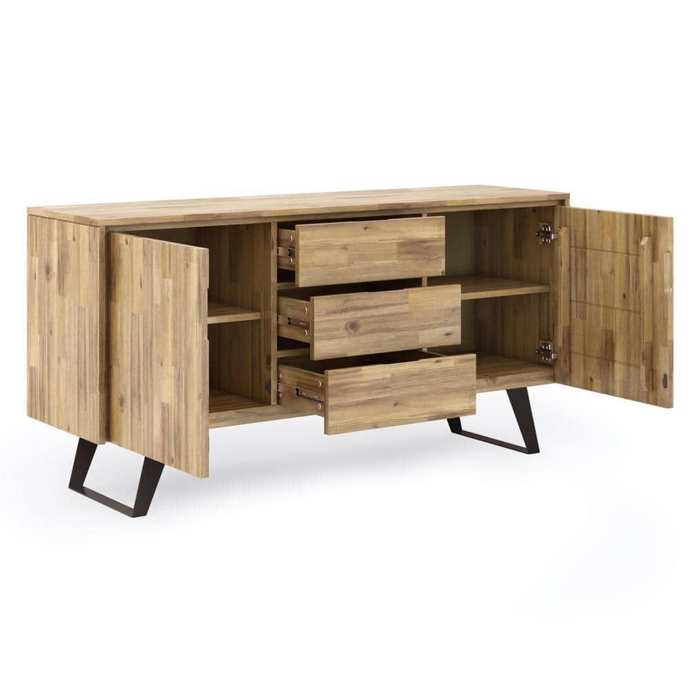 Lowry Golden Wheat Solid Acacia and Metal Industrial Sideboard Buffet