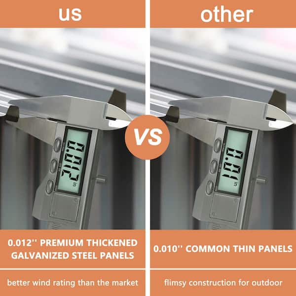 8 ft. W x 12 ft. D Outdoor Metal Storage Shed in Gray (96 sq. ft. )