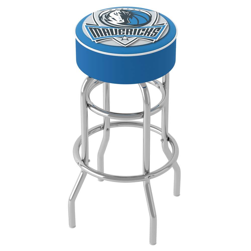 Dallas Mavericks Logo 31 in. Blue Backless Metal Bar Stool with Vinyl