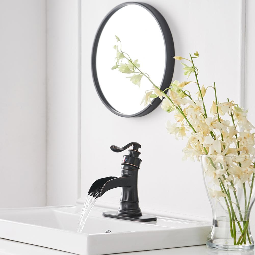 Oil Rubbed Bronze Single-Handle Waterfall Bathroom Faucet