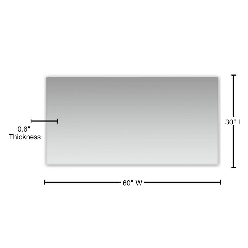 Sleek Frameless 60" x 30" Rectangular Bathroom Mirror
