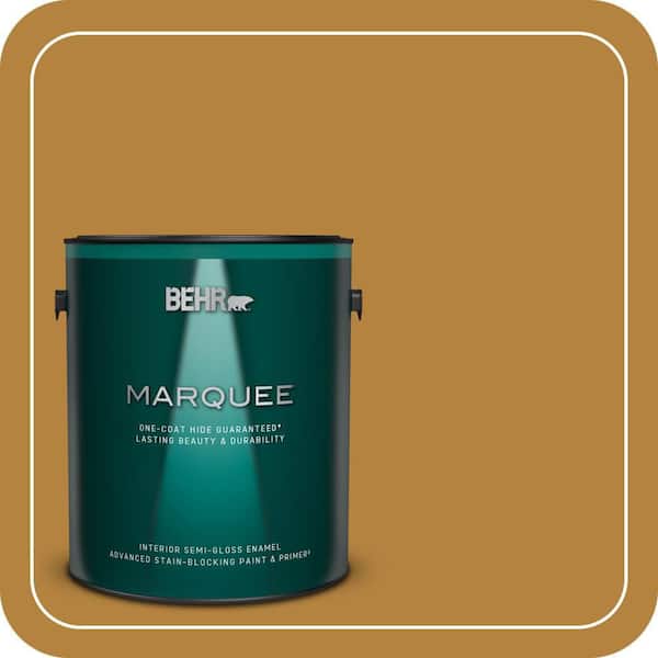 BEHR MARQUEE 1 gal. #S-H-330 Honeysuckle Blast Semi-Gloss Enamel Interior Paint & Primer