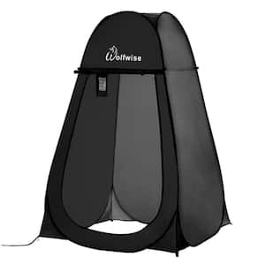 Portable Pop Up Privacy Shower Tent Spacious Changing Room for Camping, Hiking and Beach, Black