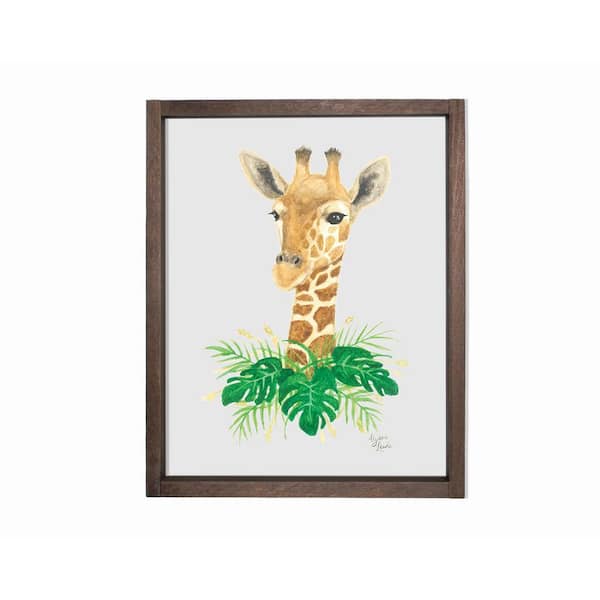 Unbranded Safari Littles Giraffe Farmhouse Decorative Sign 11 in. x 14 in.