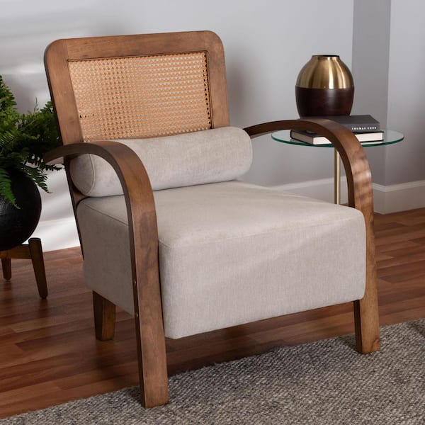 Sage Grey and Walnut Brown Armchair