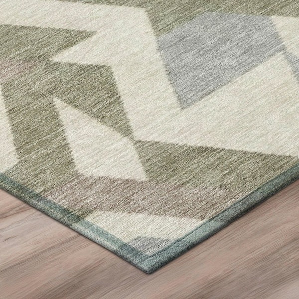 Chantille Machine Washable Indoor/Outdoor Abstract ACN2962 Linen 9 ft. x 12 ft. Area Rug
