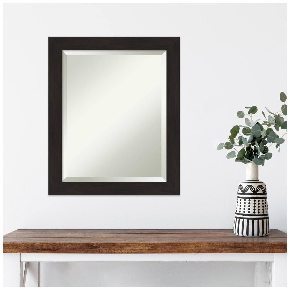 Espresso Brown Narrow Framed Rectangular Wall Mirror - 19.5" x 23.5"