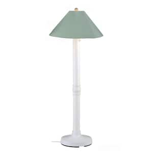 Seaside 60 in. White Outdoor Floor Lamp with Spa Shade