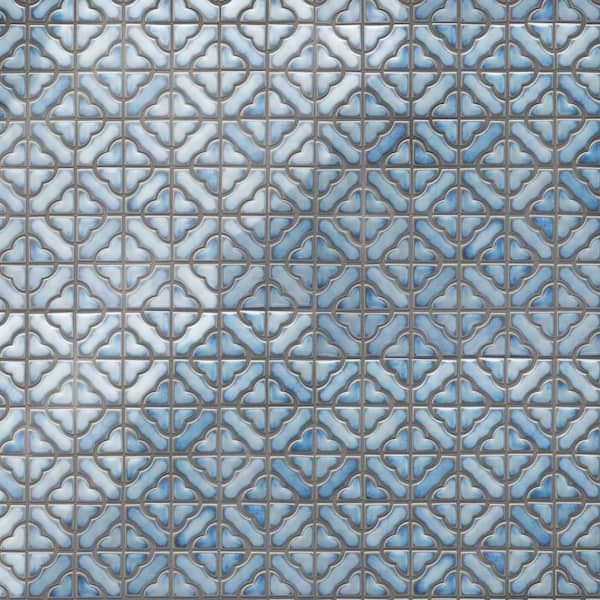 Merola Tile Hudson Tower Marine 12 in. x 12 in. Porcelain Floor and Wall Mosaic Tile (10.2 sq. ft. /Case)