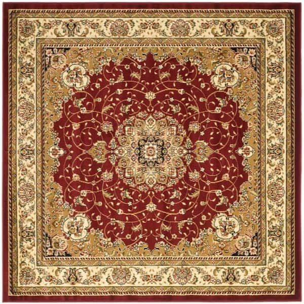 SAFAVIEH Lyndhurst Red/Ivory 6 ft. x 6 ft. Square Border Antique Floral Area Rug