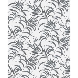 Valentina Grey Leaf Paper Strippable Wallpaper (Covers 56.4 sq. ft.)