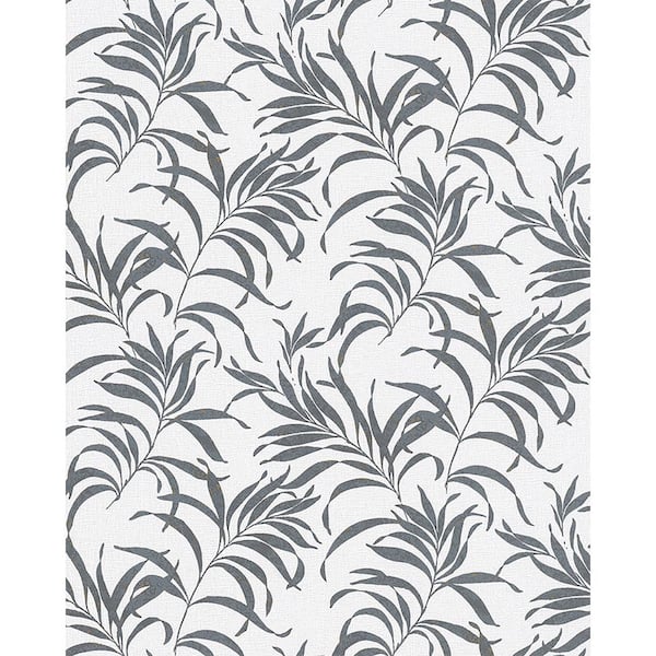 Marburg Valentina Grey Leaf Paper Strippable Wallpaper (Covers 56.4 sq. ft.)