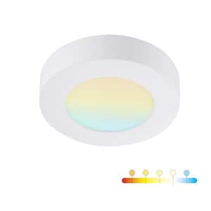 5.5 in. Round Color White Selectable Integrated LED Flush Mount Downlight