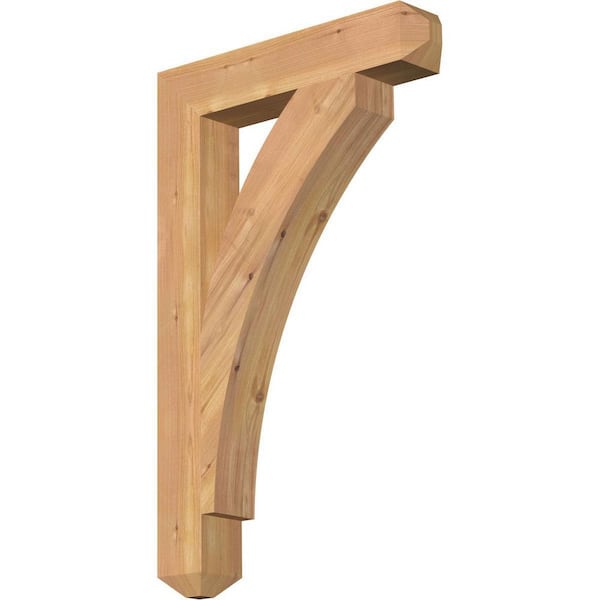 Ekena Millwork 3.5 in. x 32 in. x 20 in. Western Red Cedar Thorton Craftsman Smooth Bracket