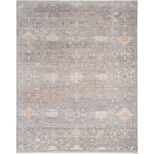 Nourison Timeless Classics Grey 8 ft. x 10 ft. Medallion Traditional Area Rug
