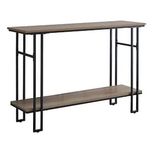 48 in. Dark Taupe Standard Rectangle Console Table with Storage