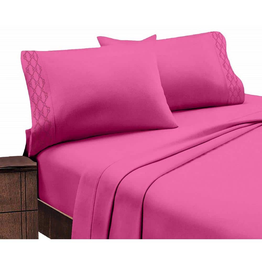 Home Sweet Home Extra Soft Deep Pocket Embroidered Luxury Bed Sheet Set - T