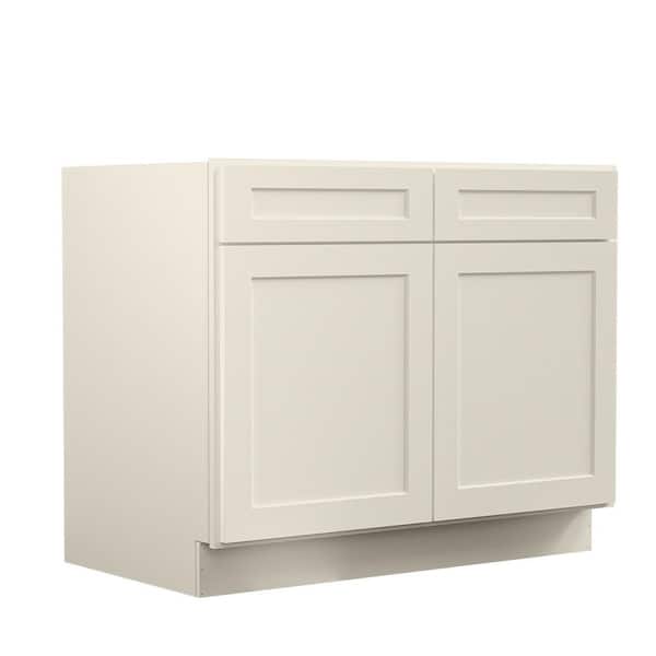 Hausvita 42 in. W x 24 in. D x 34.5 in. H Ready to Assemble Plywood Base Kitchen Cabinet in in Antique White