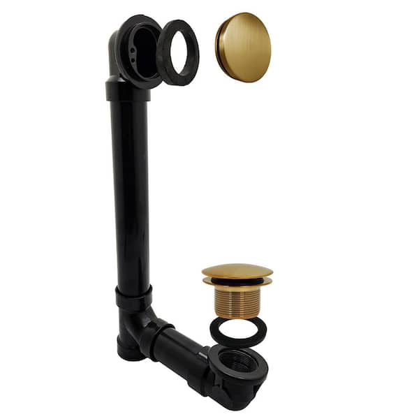 14 in. Sch. 40 ABS Bath Waste and Overflow Assembly with Tip-Toe Drain and Illusionary Faceplate, Brushed Bronze