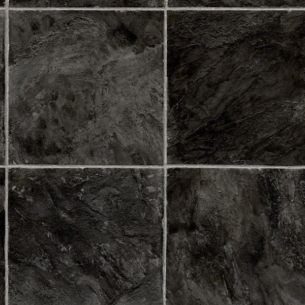 Take Home Sample - Midnight Square Slate Vinyl Sheet - 6 in. x 9 in.