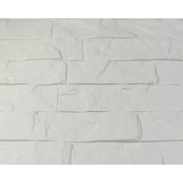 Innovera Decor By Palram 24 X Ledge Stone Pvc Seamless 3d Wall Panels In White 6 Pieces 704527 The Home Depot - Stone Wall Covering Home Depot
