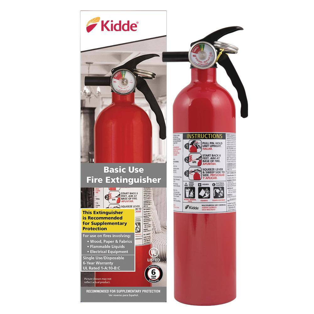 Kidde Basic Use Fire Extinguisher With Easy Mount Bracket & Strap, 1-A ...