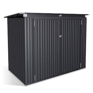 6 ft. x 3 ft. x 4.3 ft. Metal Recycling Storage Shed with Galvanized Steel Horizontal Trash Can Storage (18 sq. ft.)