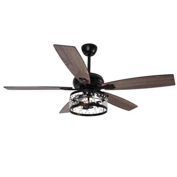 Farmhouse Chandelier Ceiling Fans with Lights and Remote 51.2 in Indoor 5 blades ceiling fan with quiet Reversible Motor