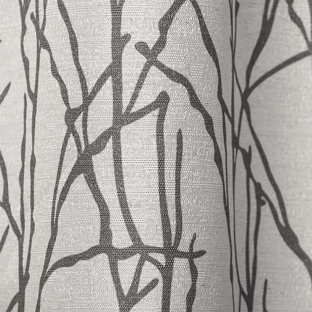 Black Pearl Linen Blend Grommet Top Curtain Panel Pair