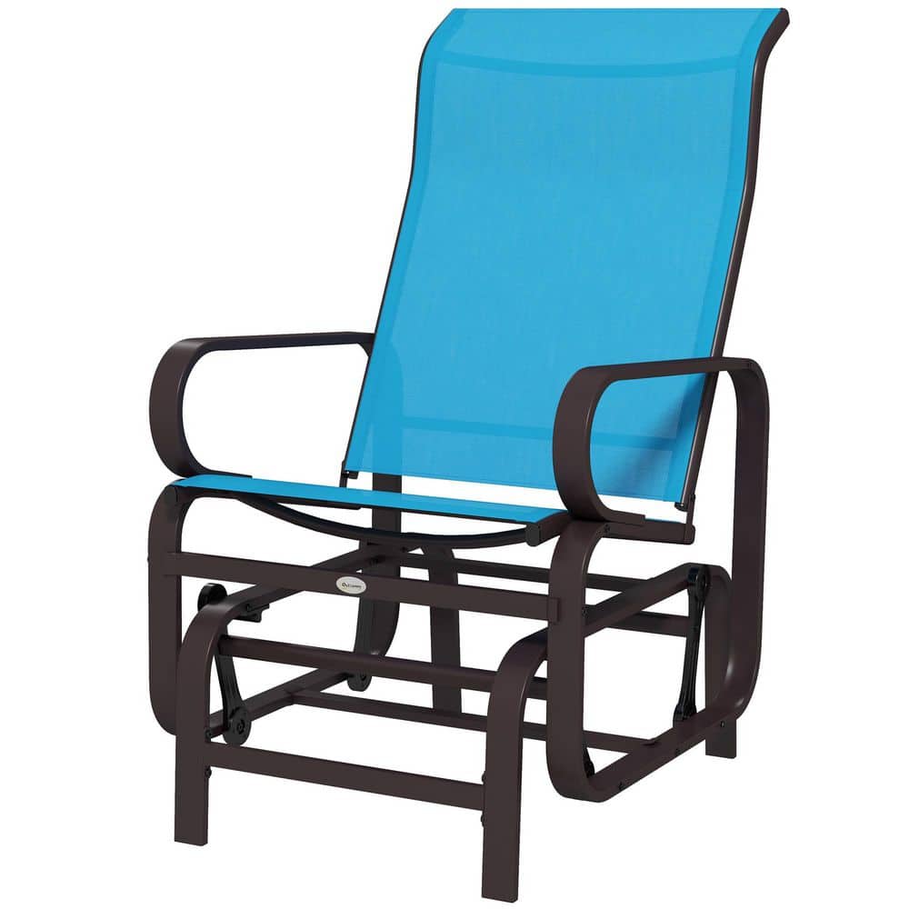 Blue Metal Outdoor Rocking Chair, Glider Chair with Smooth Rocking Mechanism and Lightweight Construction price history on PriceWatchPro
