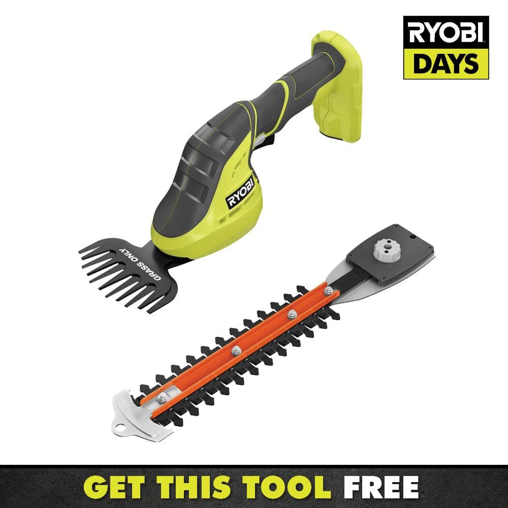 RYOBI ONE+ 18V Cordless Grass Shear and Shrubber Trimmer (Tool Only)  P2908BTL - The Home Depot