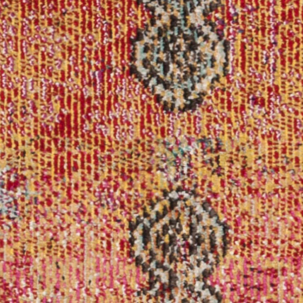 Colorful Low Pile Bohemian Floral Area Rug
