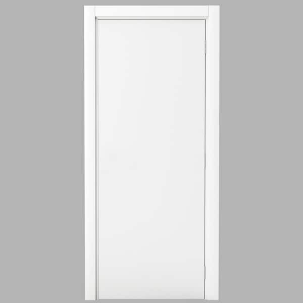 VERT 36 in. x 80 in. Flat White Left-Handed Solid Core Wood Composite Single Prehung Interior Door