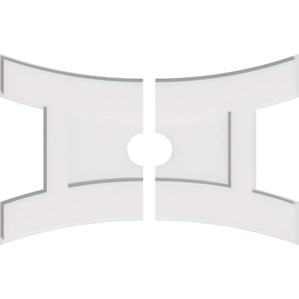 Ekena Millwork 26 in. W x 17-3/8 in. H x 3 in. ID x 1 in. P Haven Architectural Grade PVC Contemporary Ceiling Medallion (2-Piece)