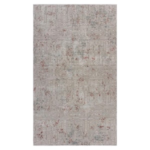 Gray and Ivory 2 ft. x 3 ft. Geometric Area Rug