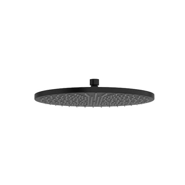 1-Spray Patterns 12 in. Ceiling Mount Fixed Shower Head in Black