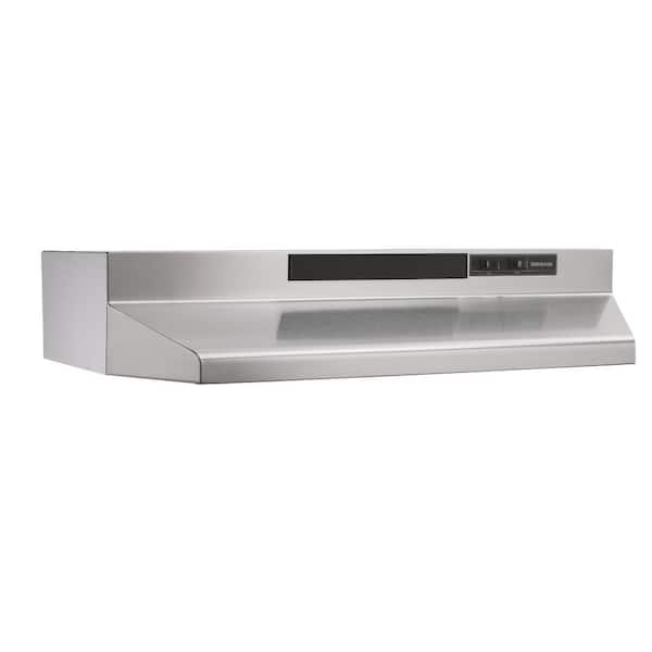 Broan-NuTone F40000 24 in. 230 Max Blower CFM Convertible Under-Cabinet Range Hood with Light in Stainless Steel