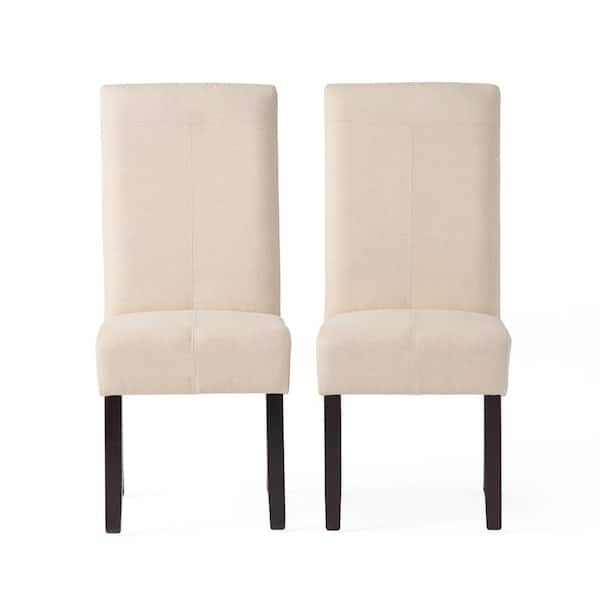 Noble House Pertica Natural Plain T-Stitch Dining Chairs (Set of 2)