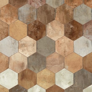 Terre Hex Rosso 9-7/8 in. x 11-3/8 in. Porcelain Floor and Wall Tile (10.2 sq. ft./Case)