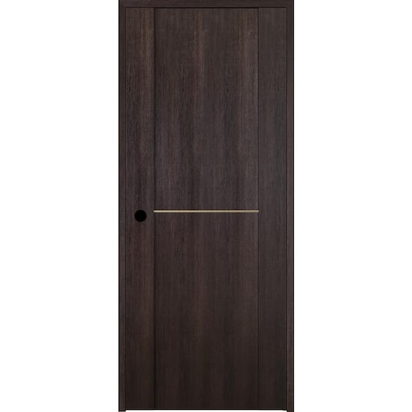 Belldinni Vona 01 1H Gold 24 in. x 80 in. Right-Handed Solid Core Veralinga Oak Textured Wood Single Prehung Interior Door