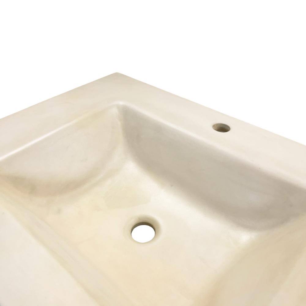 31" Cream Concrete Single Rectangular Sink Top