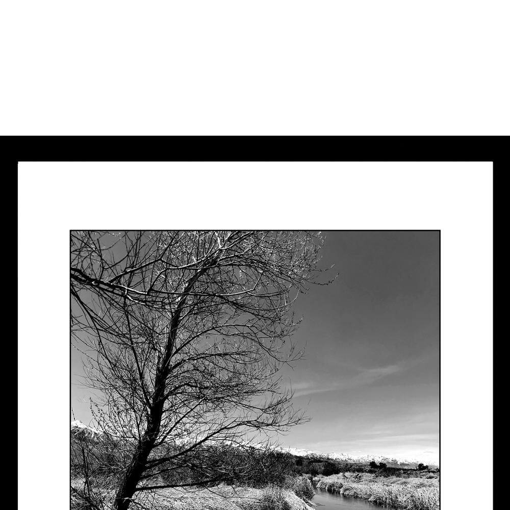 Owens River Black and White Framed Print for Kids