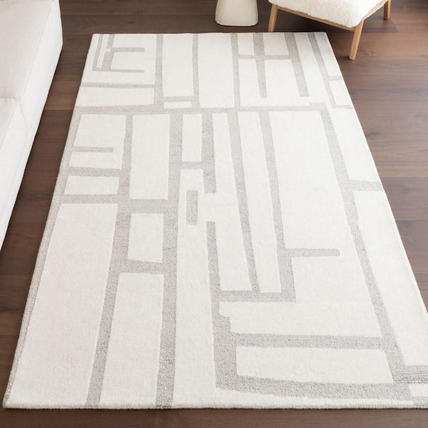 Aeris Modern Geometric Area Ivory 4 ft. x 6 ft. Indoor Area Rug