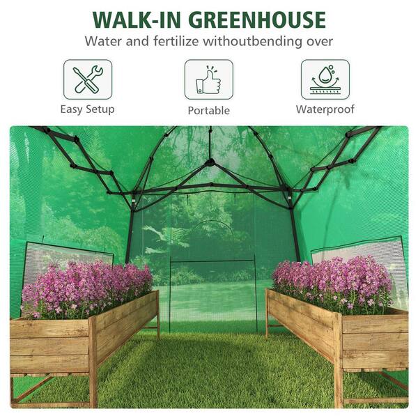 Yardsight 11 ft. W x 8.5 ft. D x 8 ft. H Walk-in Greenhouse