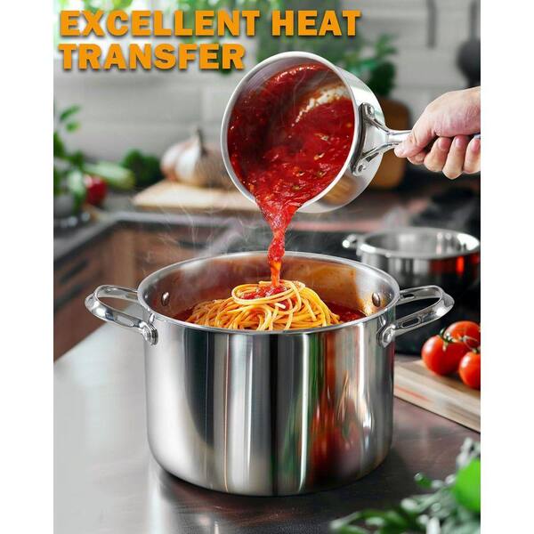 Cooks Standard 8 qt. Multi-Ply Clad Stainless Steel Stock Pot