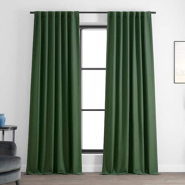 Exclusive Fabrics & Furnishings Pine Forest Green Rod Pocket Room Darkening Curtain - 50 in. W x 84 in. L (1 Panel)