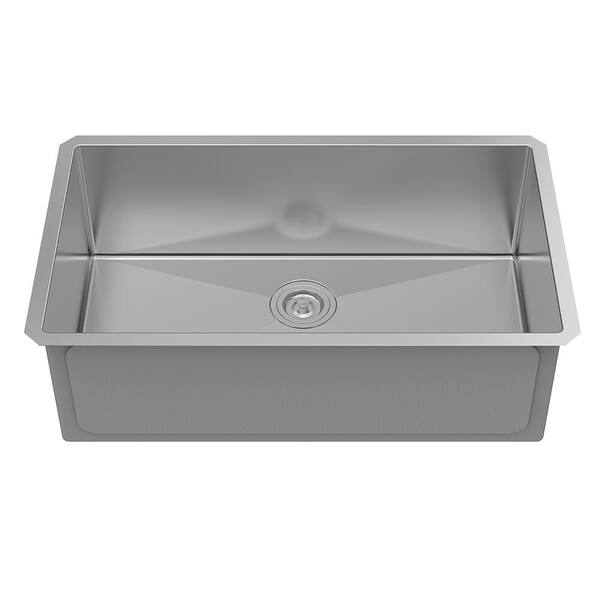 Glacier Bay Professional Tight Radius 32 in. Undermount Single Bowl 16  Gauge Stainless Steel Kitchen Sink with Accessories 4121F