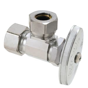 1/2 in. Compression Inlet x 7/16 in. and 1/2 in. Slip-Joint Outlet Multi-Turn Angle Valve