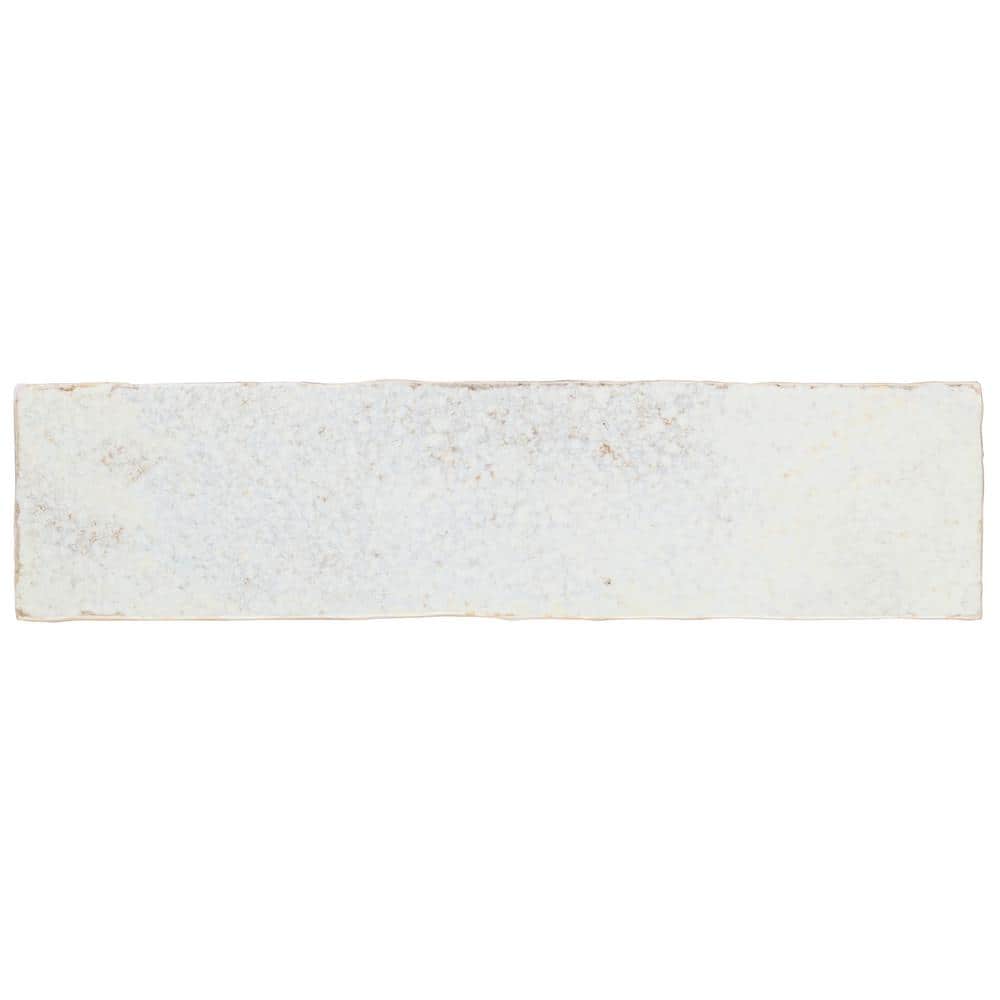 Mandalay White Polished Ceramic Subway Wall Tile 11.81 x 2.95 in